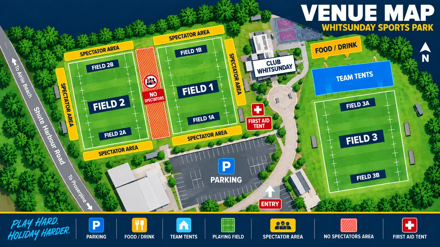 Viking Cup 10s 2026 Whitsunday Sportspark venue map